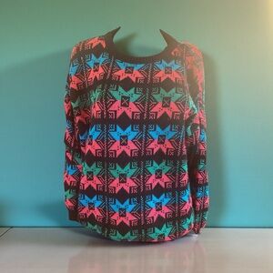 Colorful Geometric Patterned Women's Top